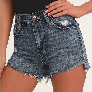 Kylee High Rise Denim Cutoff Shorts